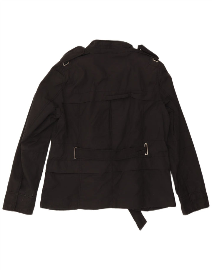 Zara Damen Militärjacke UK 18 XL Schwarz Baumwolle