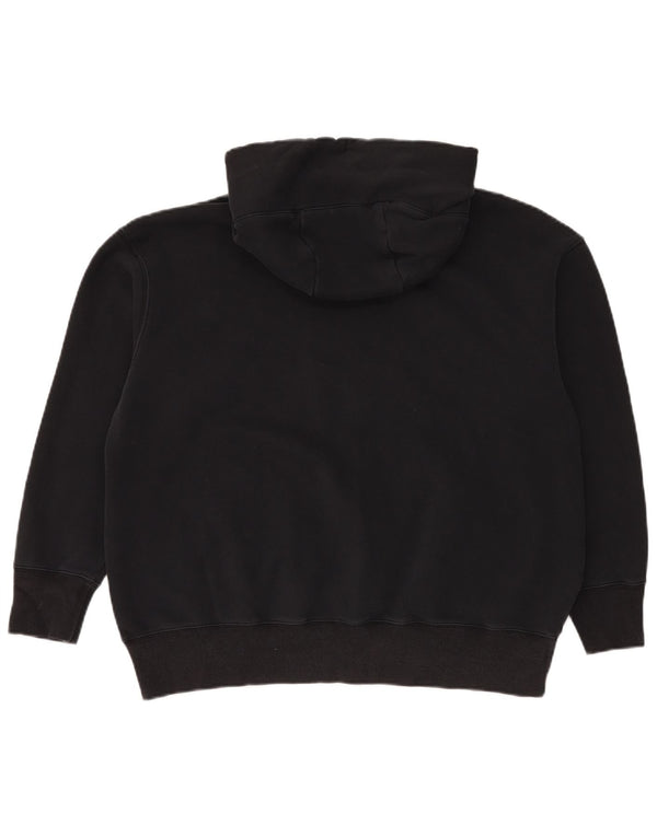 Nike Womens Oversized Hoodie Jumper UK 14 Medium Black Cotton