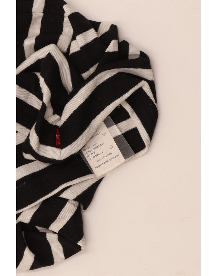 Levi's Damen Crop Neckholder Top UK 8 Small Schwarz gestreift Baumwolle
