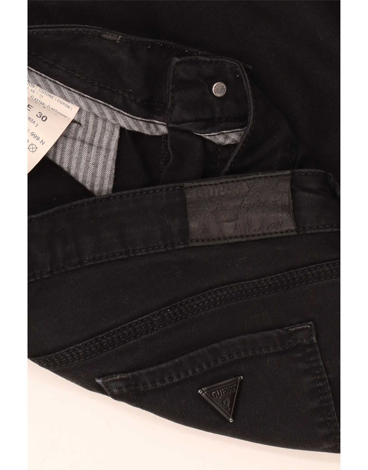 Guess Slim-Jeans für Damen, W30, L29, schwarze Baumwolle