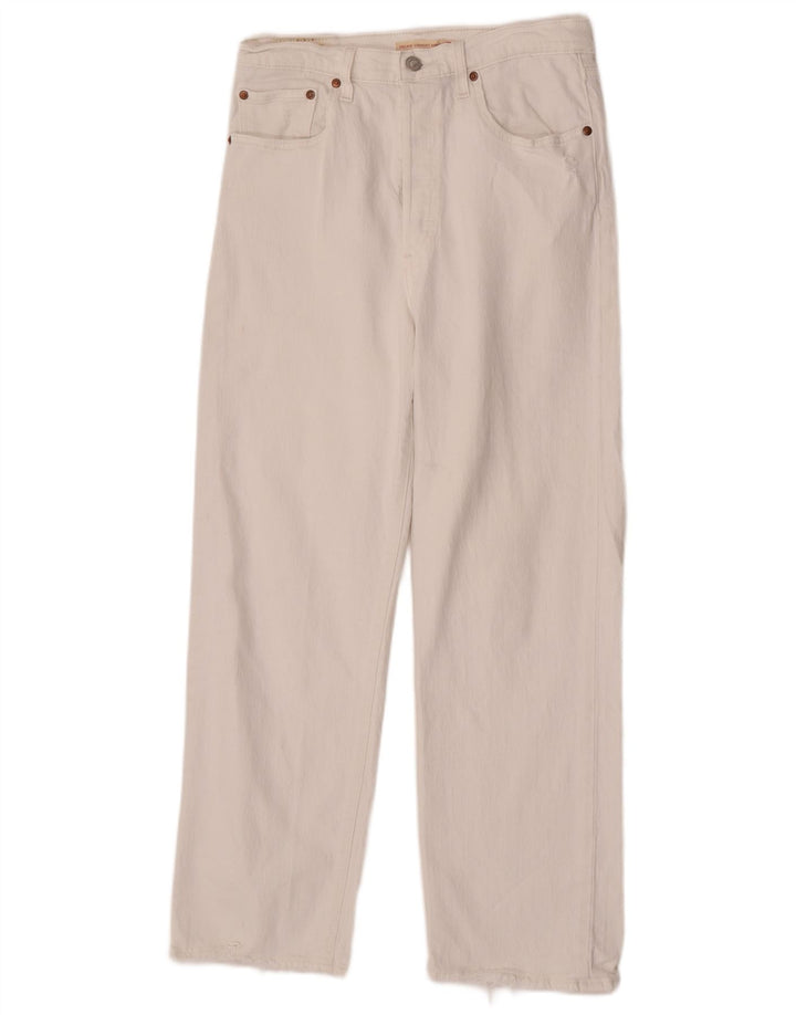 Levi's Damen Ribcage Straight Jeans W30 L29 Weiße Baumwolle