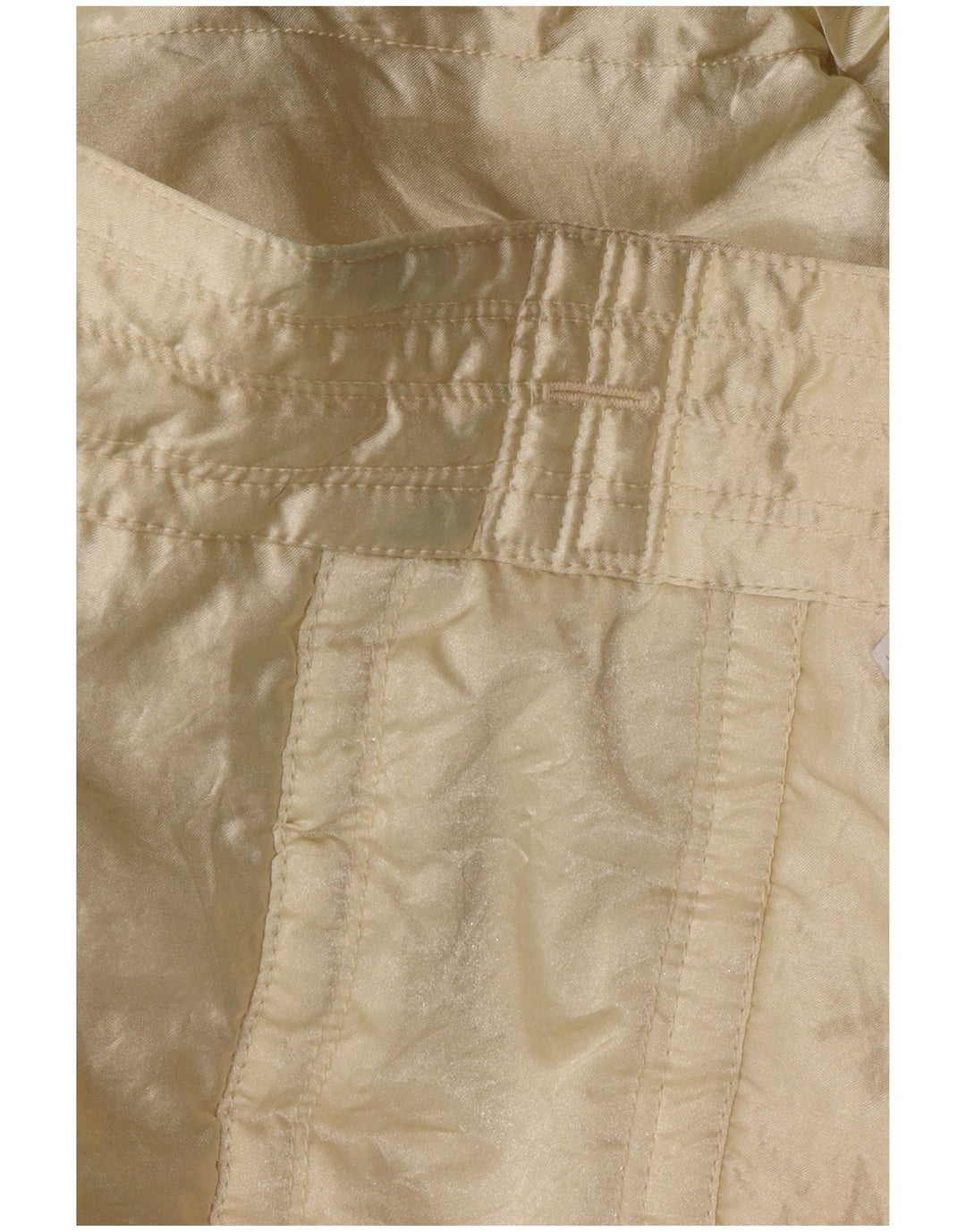Vintage Damen Kapuzen-Overall-Windbreaker-Mantel UK 14 Mittelgelbes Nylon