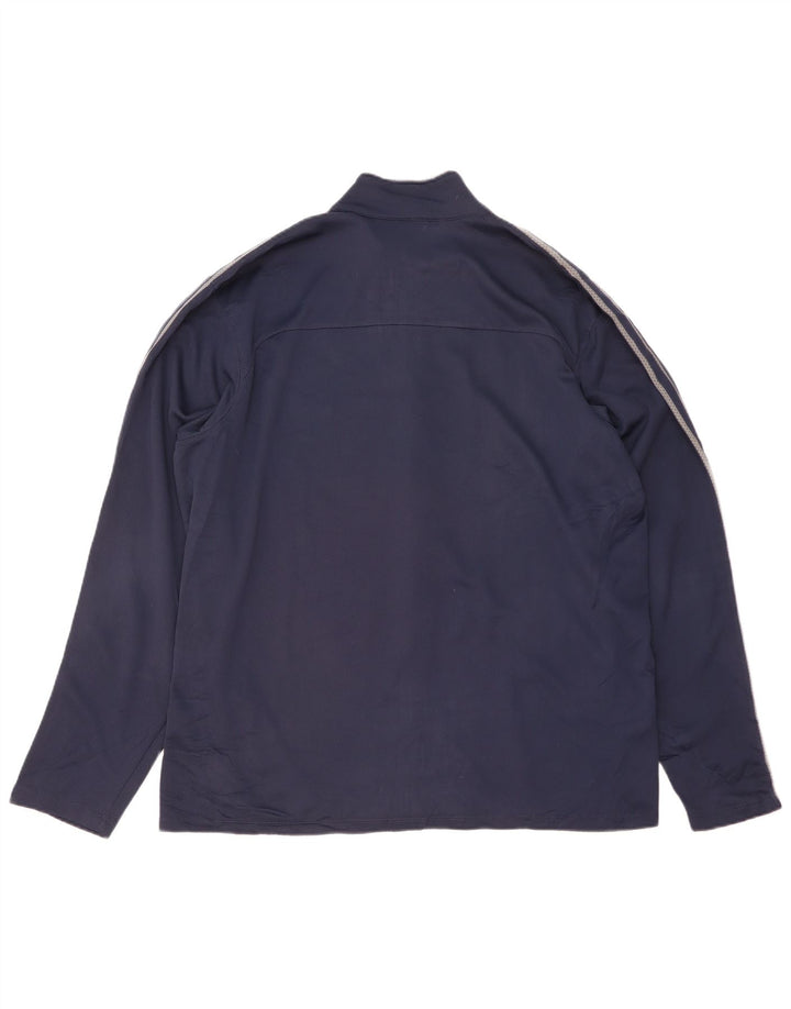 NIKE Herren-Trainingsanzug-Top-Jacke 2XL Marineblau gestreift aus Polyester