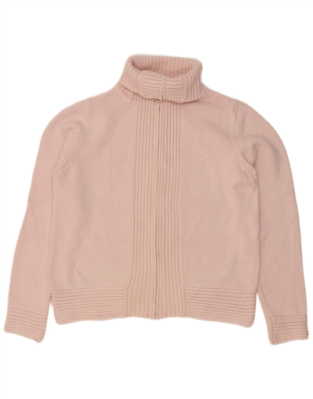 Marks & Spencer Damen-Cardigan mit Rollkragen, Gr. 14, mittelrosa, Baumwolle