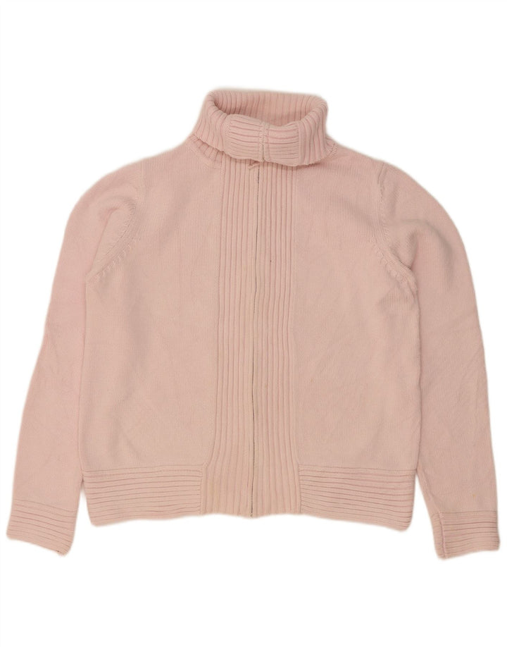 Marks & Spencer Damen-Cardigan mit Rollkragen, Gr. 14, mittelrosa, Baumwolle
