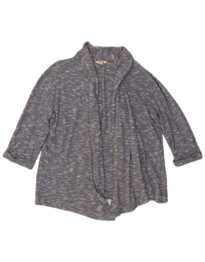 FAT FACE Womens Open Cardigan Sweater UK 12 Medium  Blue Flecked Cotton