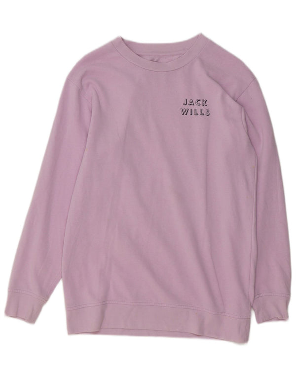Jack Wills Damen-Sweatshirt-Pullover, UK-Gr. 8, Größe S, Lila, Baumwolle