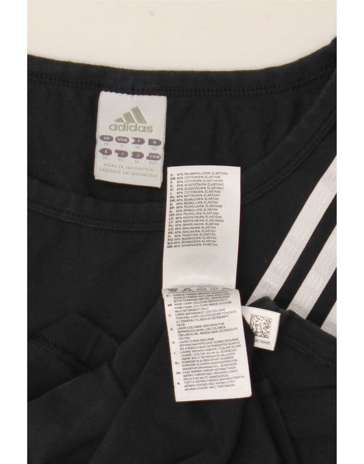 Adidas Damen Weste Top UK 10 Small Schwarz Baumwolle