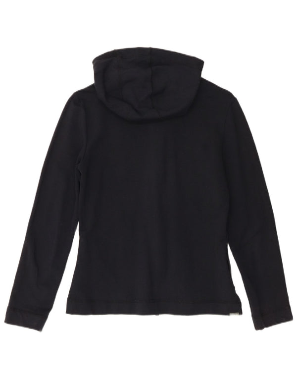 Reebok Womens Zip Hoodie Pullover UK 12 Medium Marineblau Baumwolle