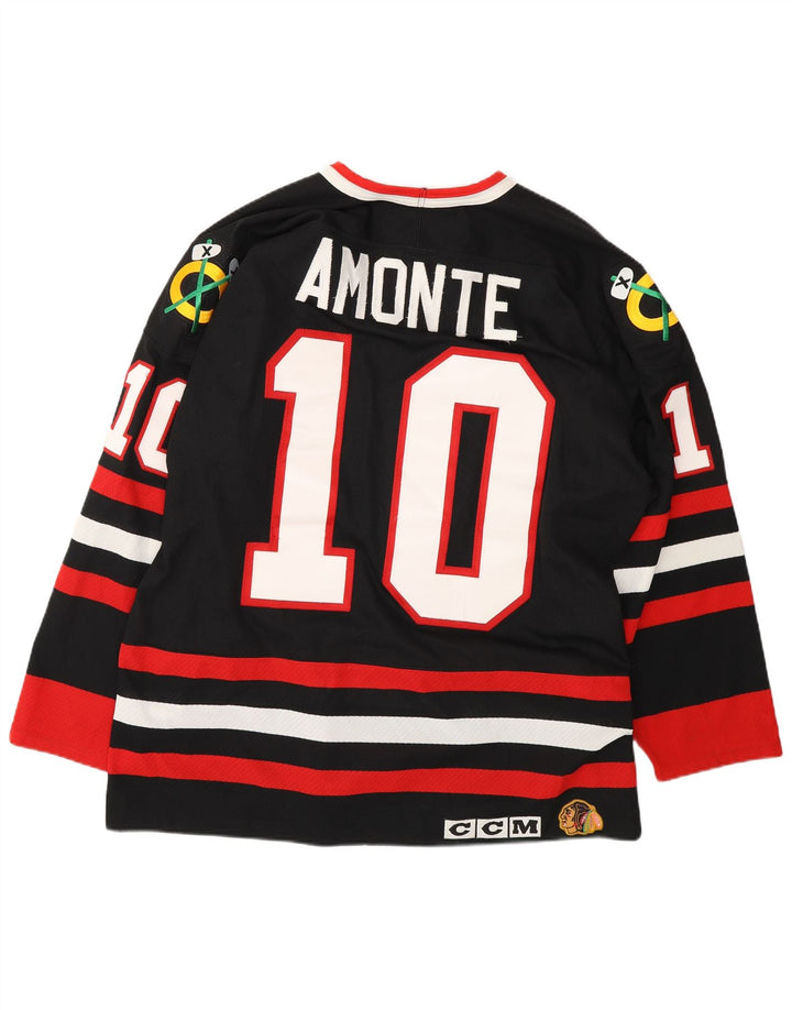 CCM NHL Herren Chicago Blachawks Tonny Amonte 10 Trikotoberteil, Größe L, Schwarz