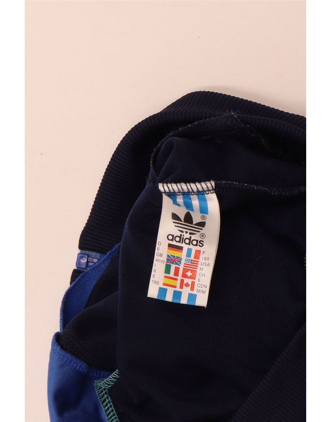Adidas Herren-Trainingsanzug-Oberteiljacke UK 40/42 Mittelblaues Colourblock-Polyester