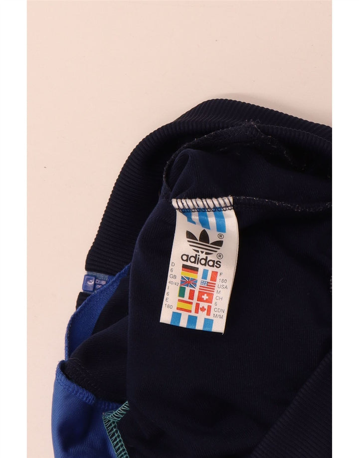 Adidas Herren-Trainingsanzug-Oberteiljacke UK 40/42 Mittelblaues Colourblock-Polyester