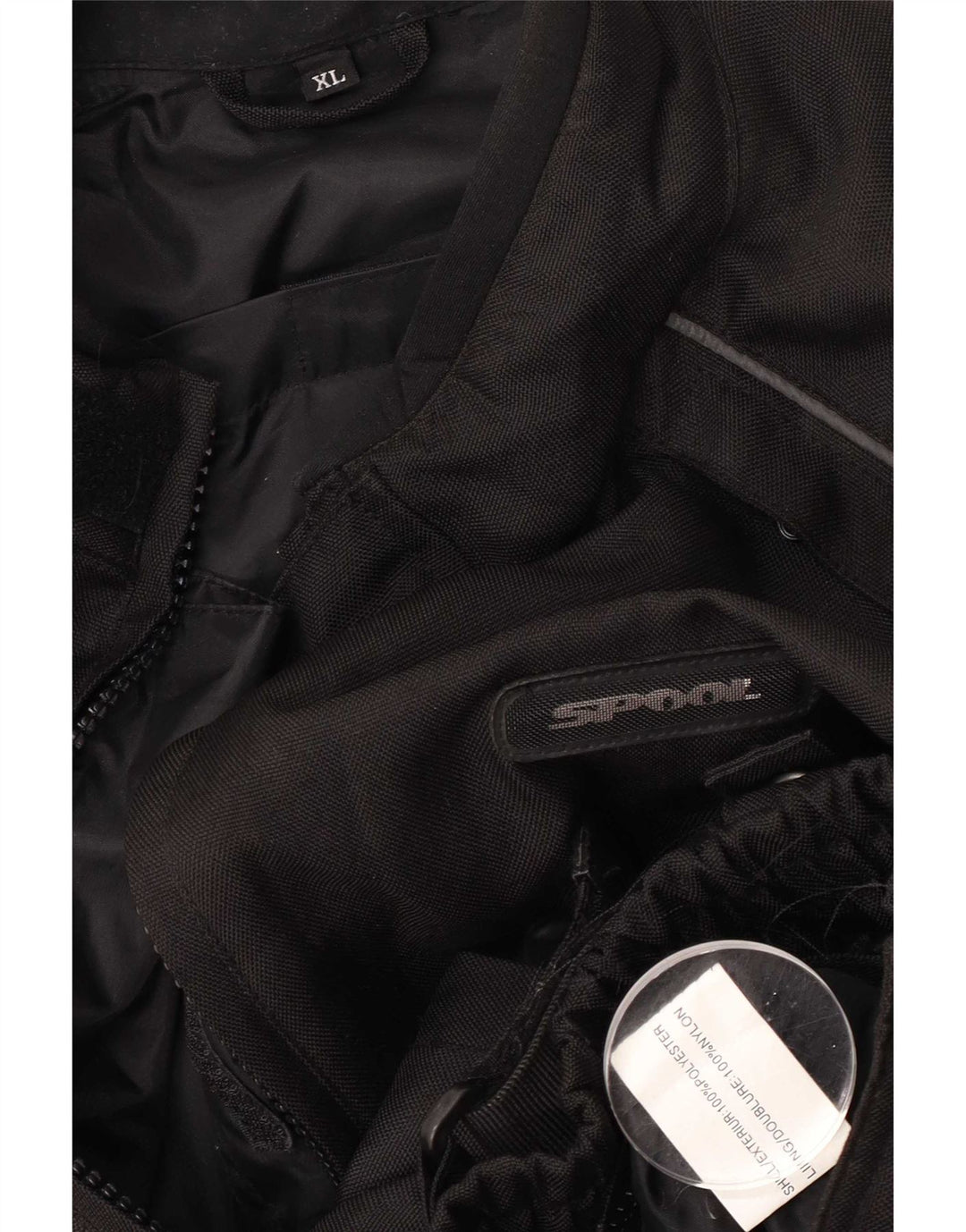Spool Herren Racer Jacke UK 42 XL Schwarz Polyester