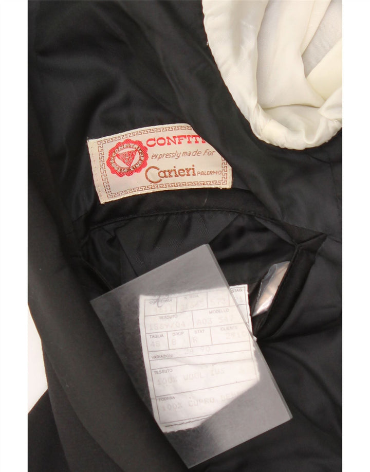 Carieri Herren-Blazer mit 1 Knopf, IT 48, Mittelschwarz, Schurwolle