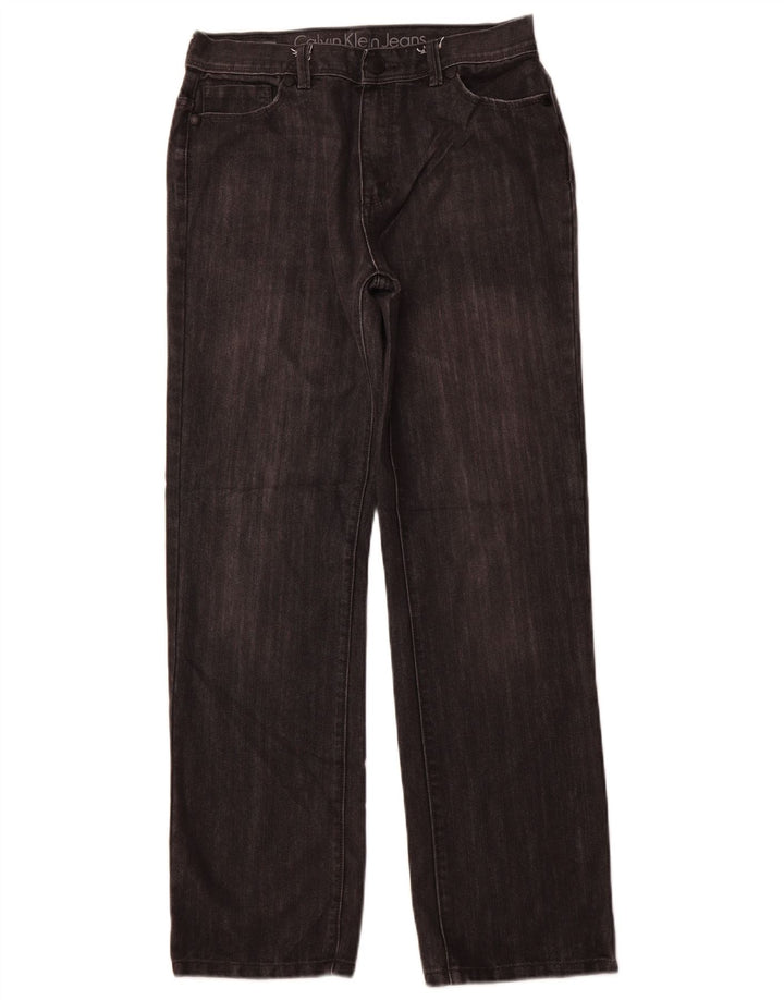 CALVIN KLEIN Mädchen Rebel Straight Jeans 15-16 Jahre W30 L29 Schwarz Klassisch