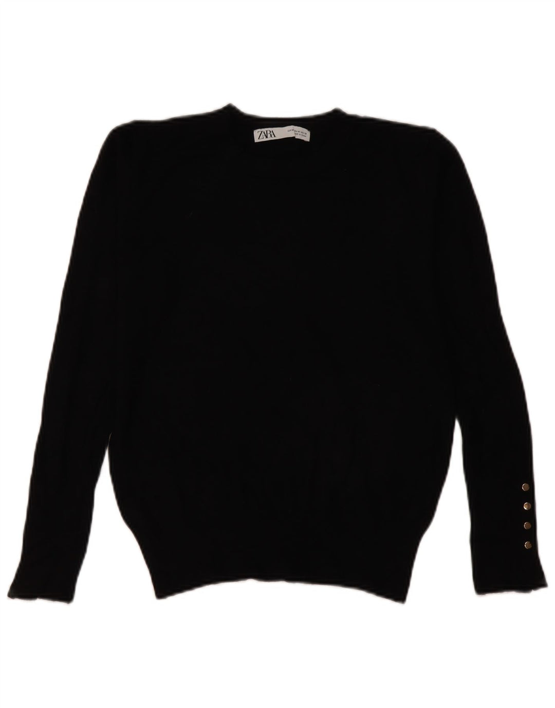 Zara Damen-Pullover mit Rundhalsausschnitt, Gr. 14, mittlere schwarze Viskose