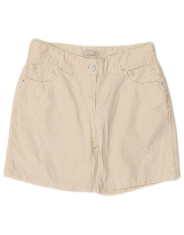Pinko Mädchen-Jeansshorts, 11–12 Jahre, Größe L, W26, weiße Baumwolle