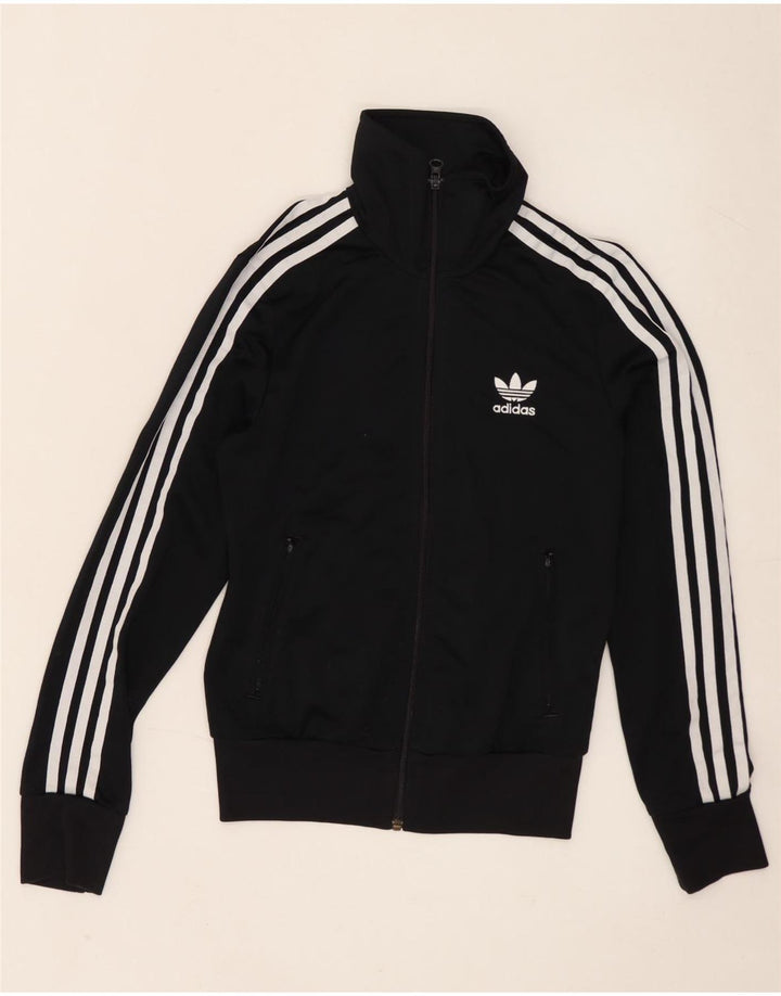 Adidas Damen Graphic Trainingsanzug Top Jacke UK 8 Small Schwarz Polyester