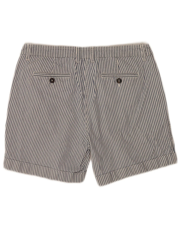 Boden Damen-Chinoshorts UK 12 Medium W30 Blaue Nadelstreifen-Baumwolle