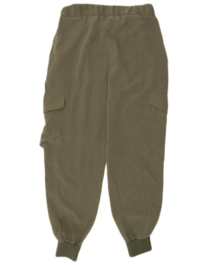 Zara Damen Jogger-Cargohose, Größe S, W28, L27, Khaki, Polyester