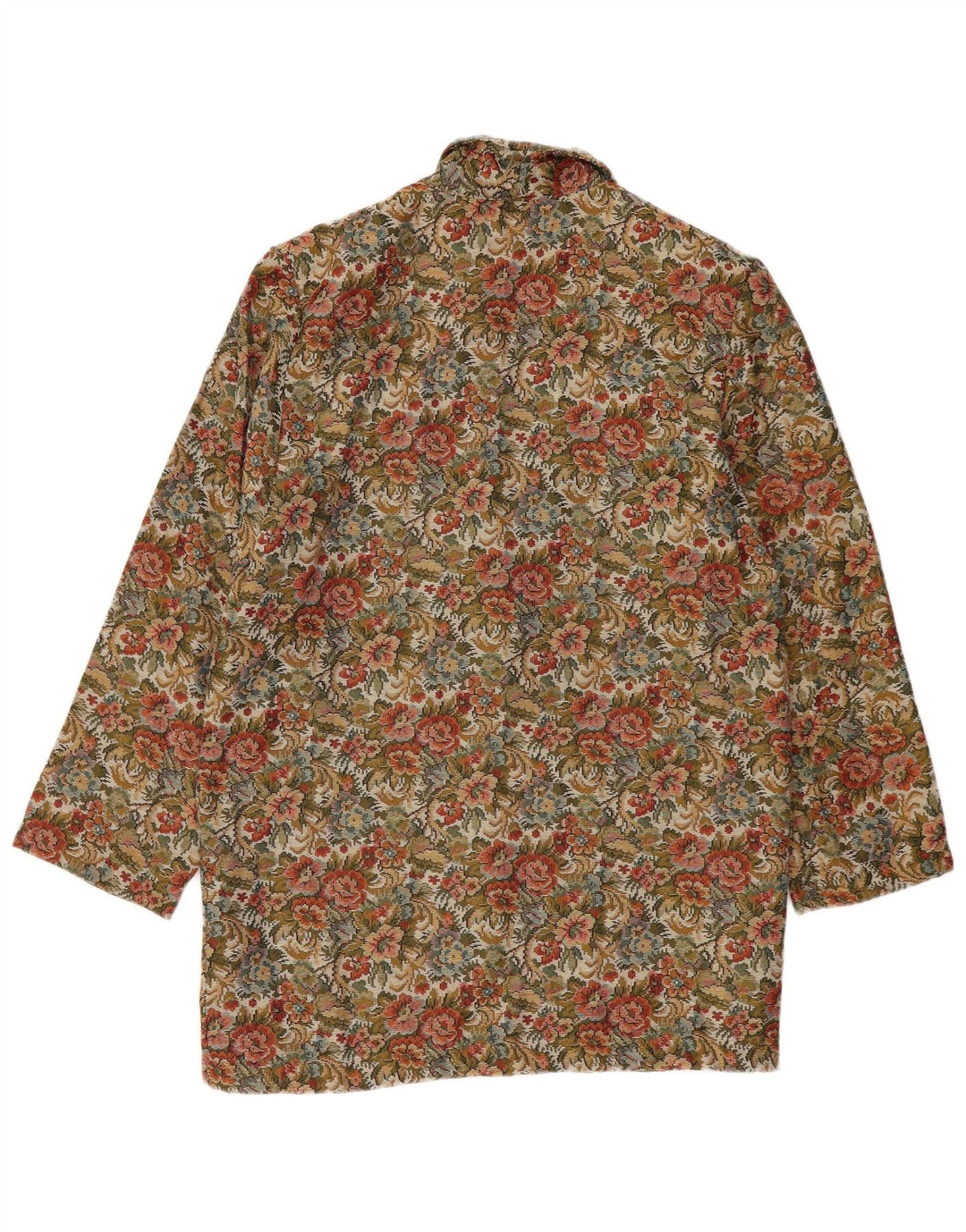 Vintage Damen 2-Knopf-Blazerjacke UK 14 Großes mehrfarbiges Blumenmuster