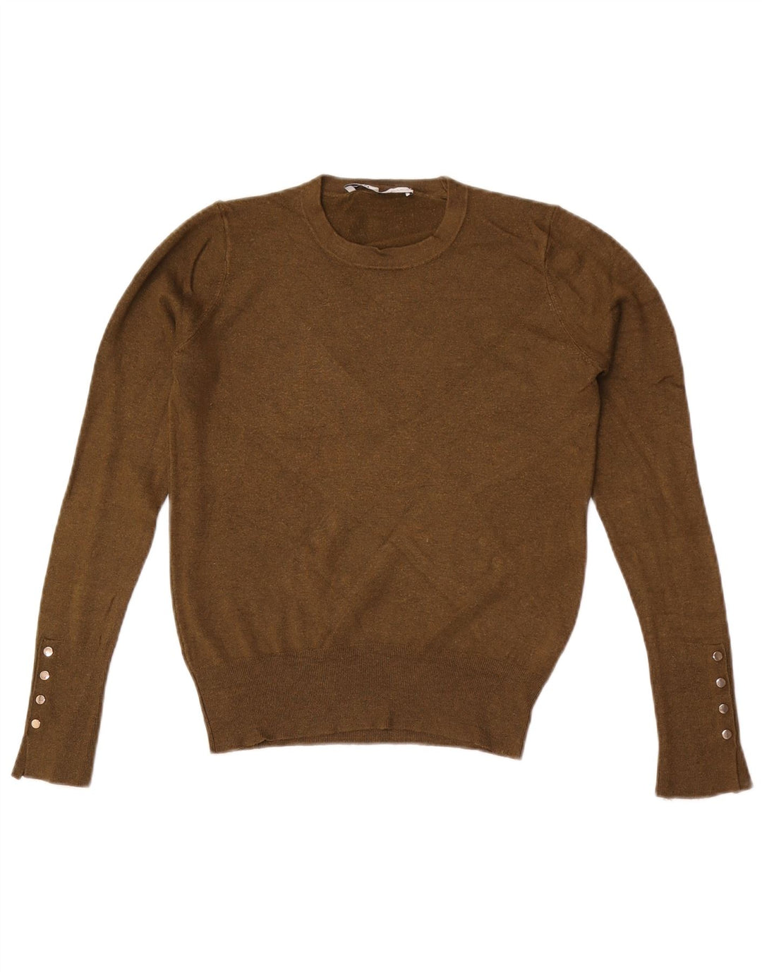 Zara Damen-Pullover mit Rundhalsausschnitt, Gr. 12, mittleres Khaki