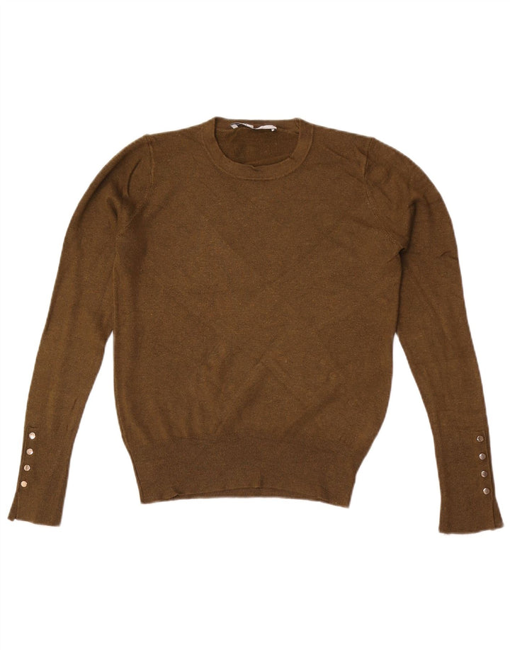 Zara Damen-Pullover mit Rundhalsausschnitt, Gr. 12, mittleres Khaki