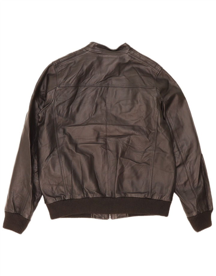 Marks & Spencer Jungen-Lederjacke, 13–14 Jahre, schwarzes Leder