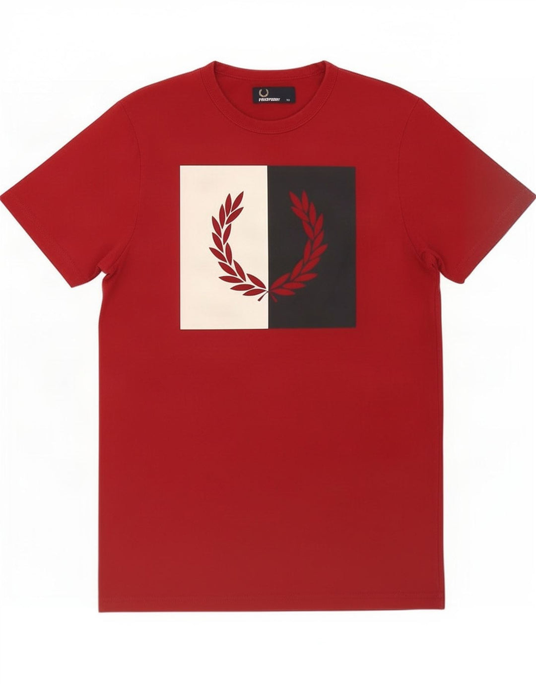 Fred Perry Herren Grafik T-Shirt Top XS Rot