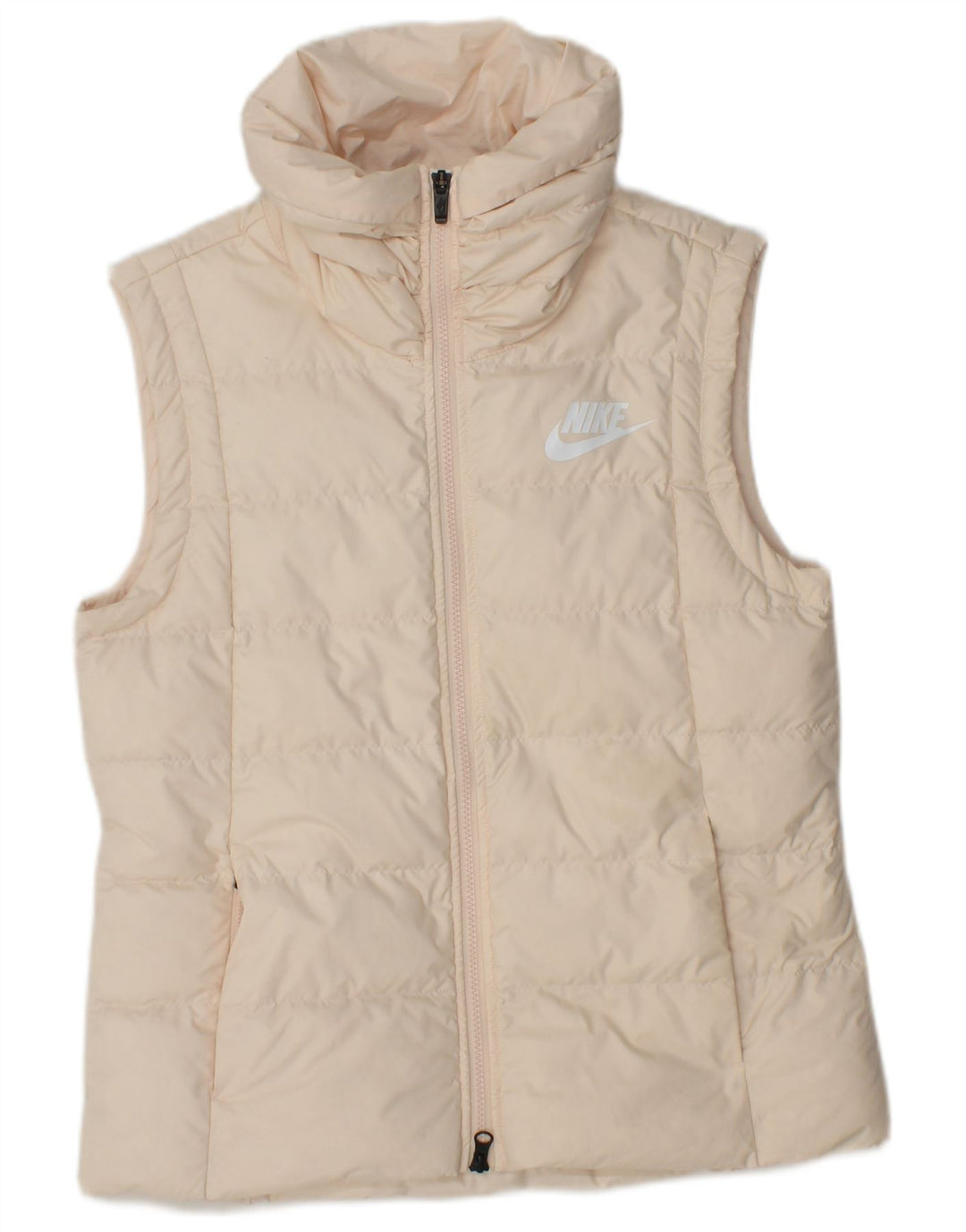 NIKE Damen Wattierte Weste UK 14 Medium Beige Polyester