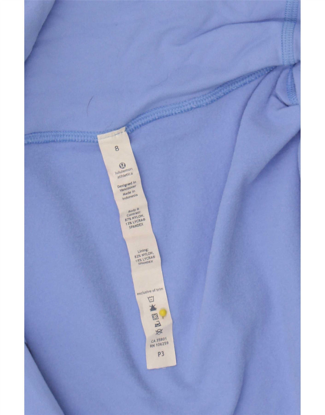 Lululemon Damen-Kapuzenpullover mit grafischem Reißverschluss, US 8, mittelblaues Nylon