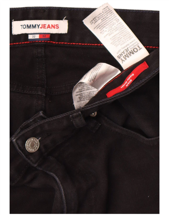 Tommy Hilfiger Herren Ryan Regular Straight Jeans W32 L29 Schwarz Baumwolle