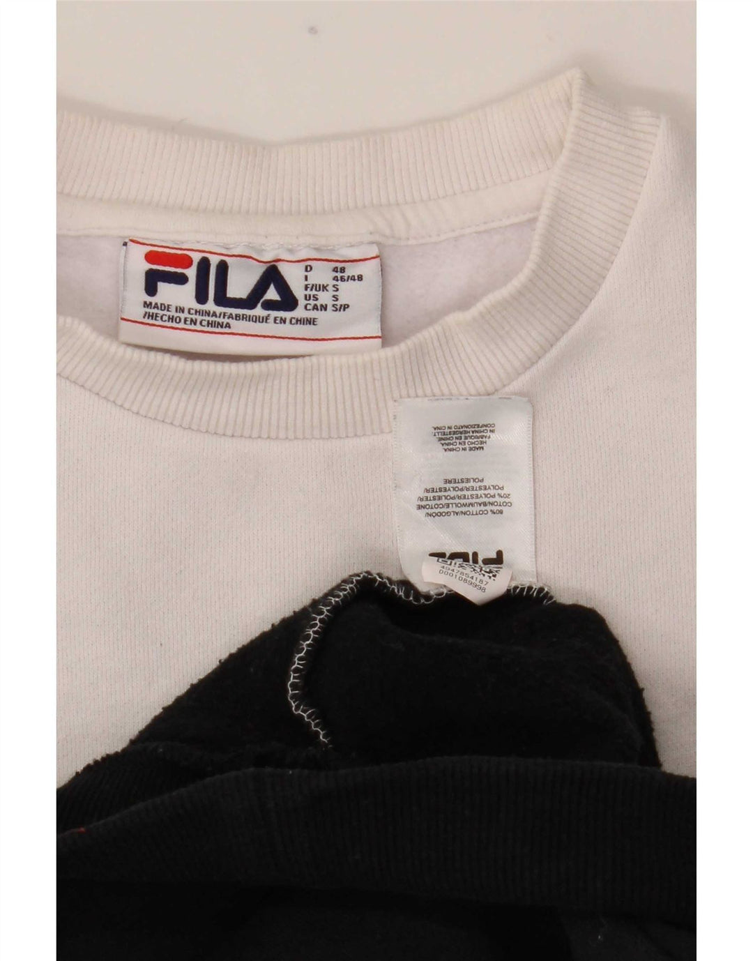 Fila Herren-Sweatshirt mit Grafik, Größe S, weiß, Colourblock-Baumwolle