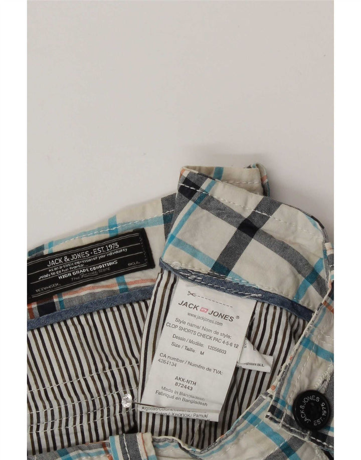 Jack & Jones Herren-Freizeitshorts, Größe M, W32, weiß kariert, Baumwolle