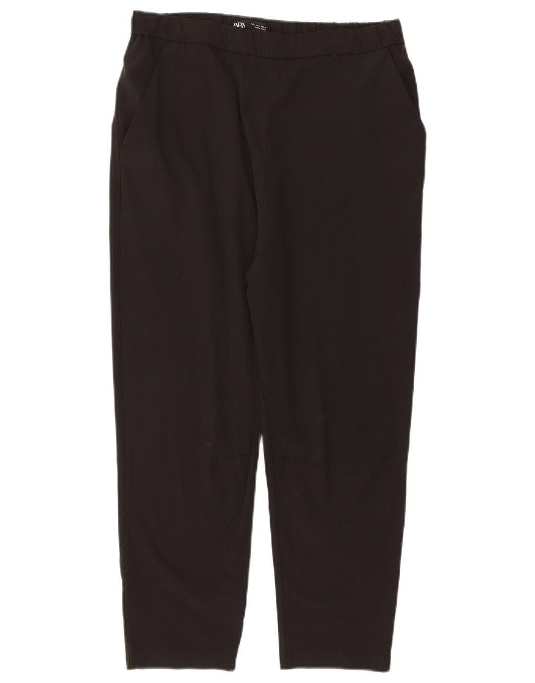 ZARA Womens High Waist Capri Trousers Large W30 L22 Black Polyester