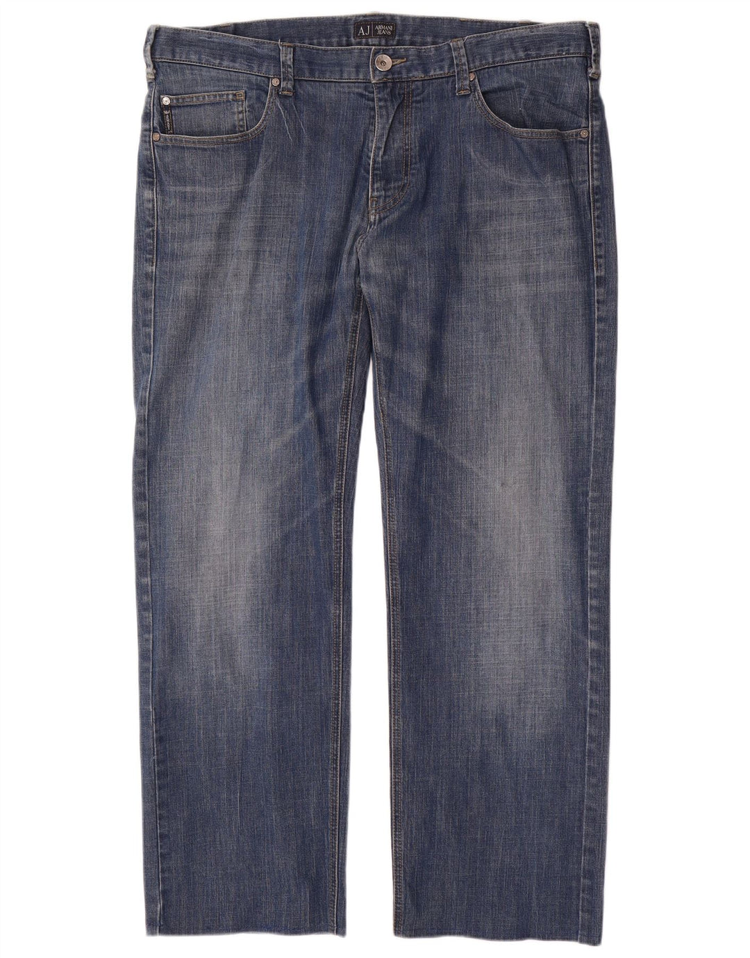 ARMANI Herren Straight Jeans W38 L30 Blaue Baumwolle