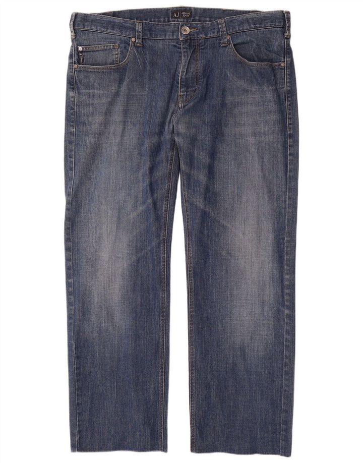 ARMANI Herren Straight Jeans W38 L30 Blaue Baumwolle