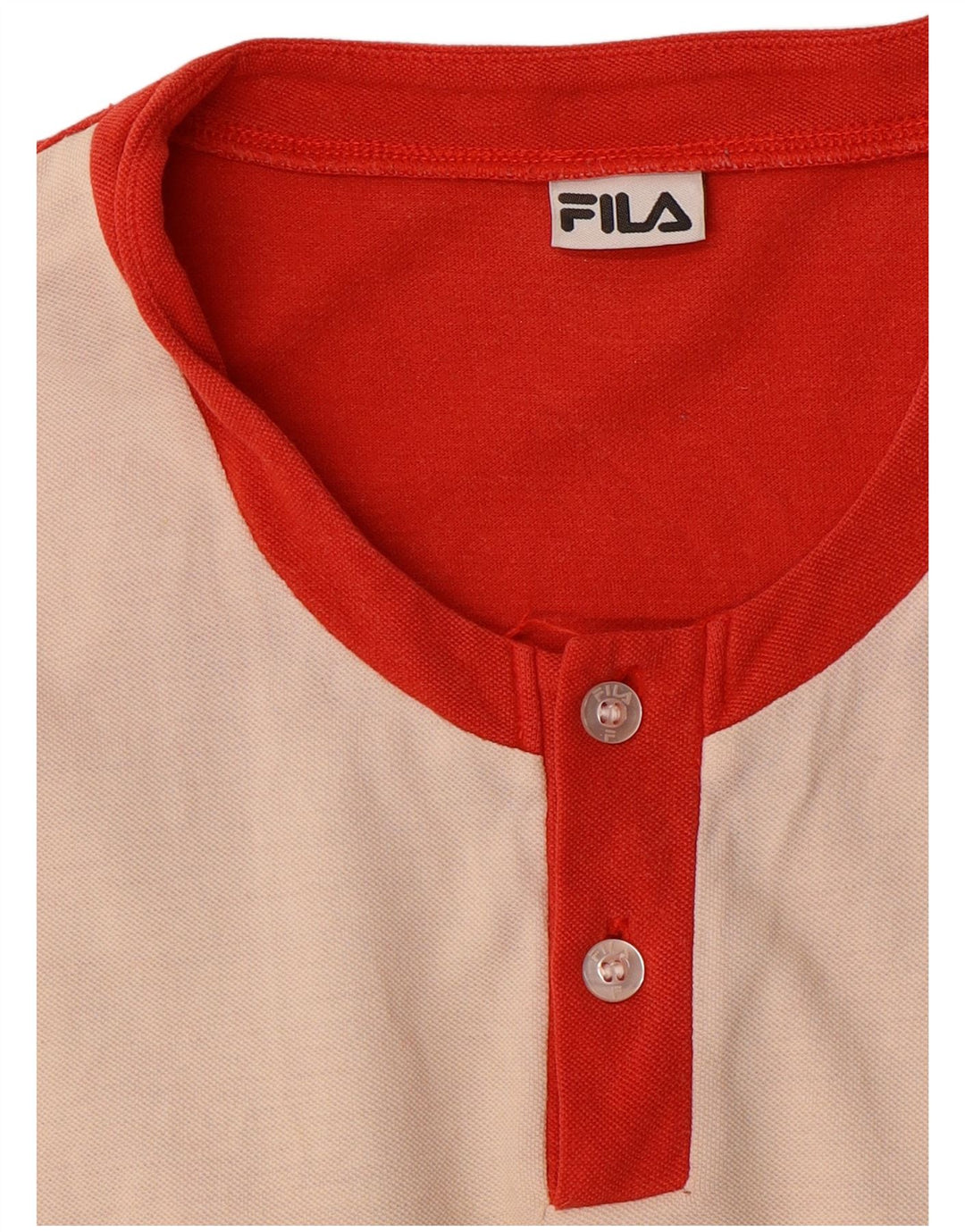 FILA Herren Grafik-T-Shirt-Oberteil Mittelroter Farbblock