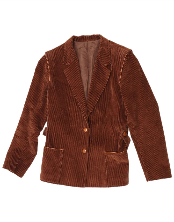 Carol Damen Cord-Blazer mit 2 Knöpfen, Größe IT 42, mittelbraune Baumwolle