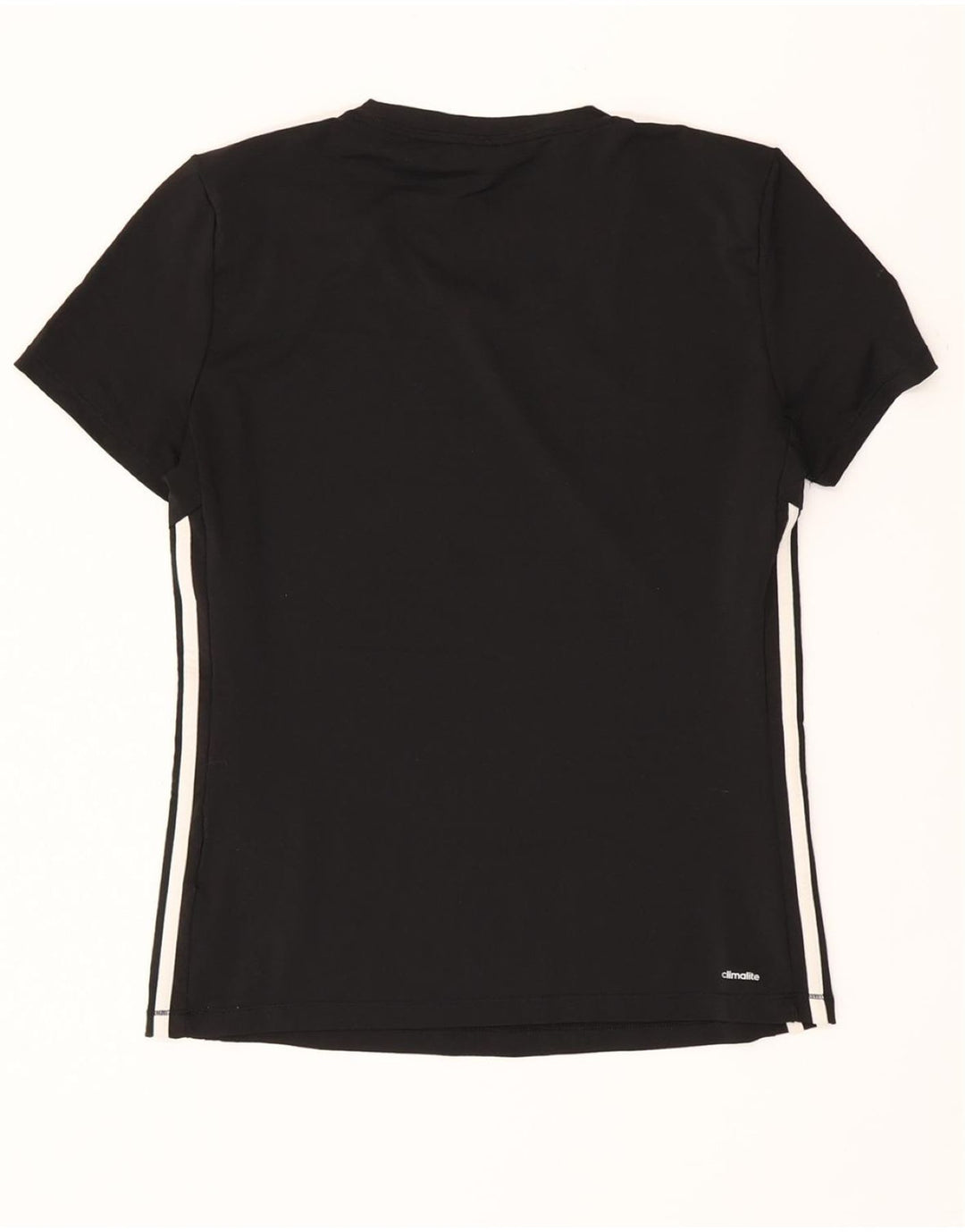 ADIDAS Damen Climalite T-Shirt Top UK 12/14 Medium Schwarz Polyester