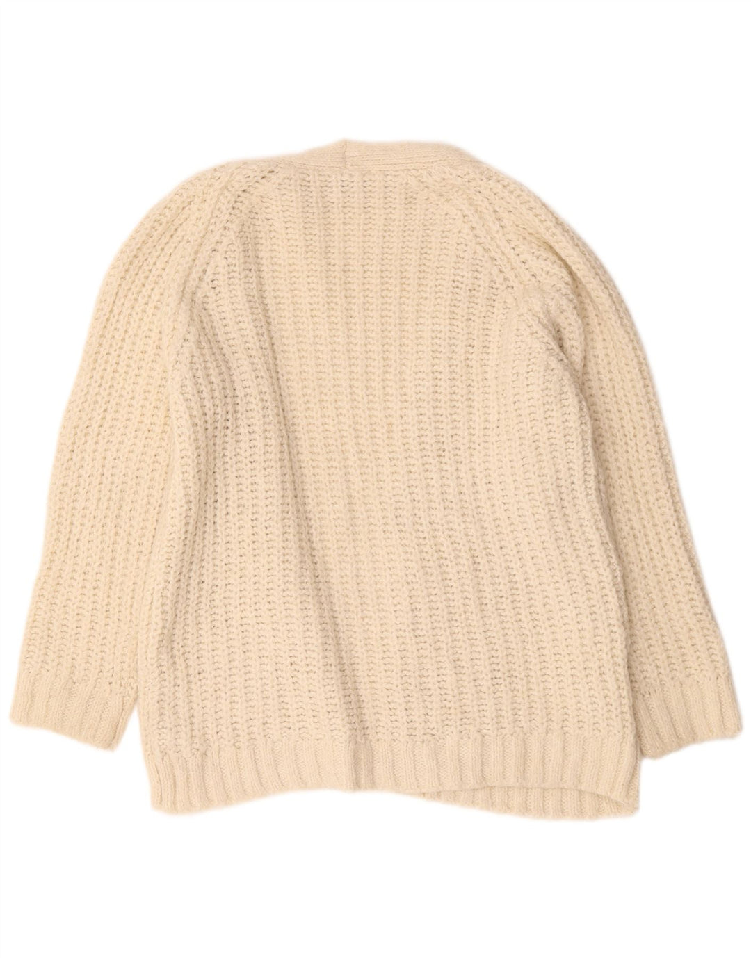 Zara Damen-Strickjacke, übergroß, offen, Gr. 14, Mittelbeige, Acryl