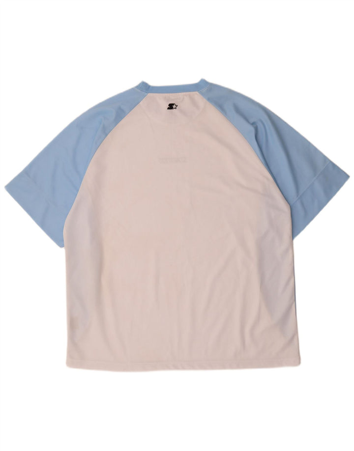 STARTER Herren-T-Shirt mit Grafik, 2XL, weißes Farbblock-Polyester