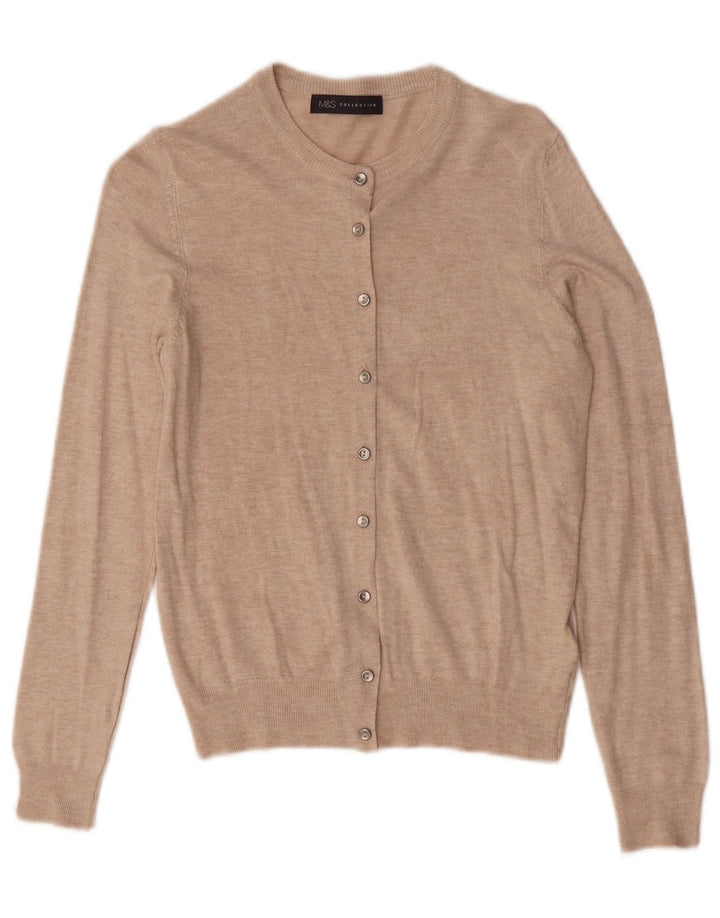 Marks & Spencer Damen Crop Cardigan Pullover UK 12 Mittelrosa meliert