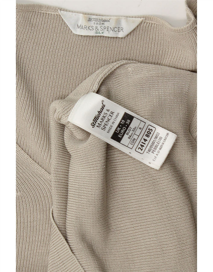 Marks & Spencer Damen-T-Shirt in Übergröße, Gr. 10, Größe S, Grau, Seide