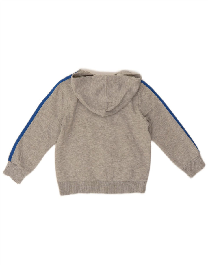 Adidas Jungen-Kapuzenpullover mit Reißverschluss, 4–5 Jahre, graue Baumwolle