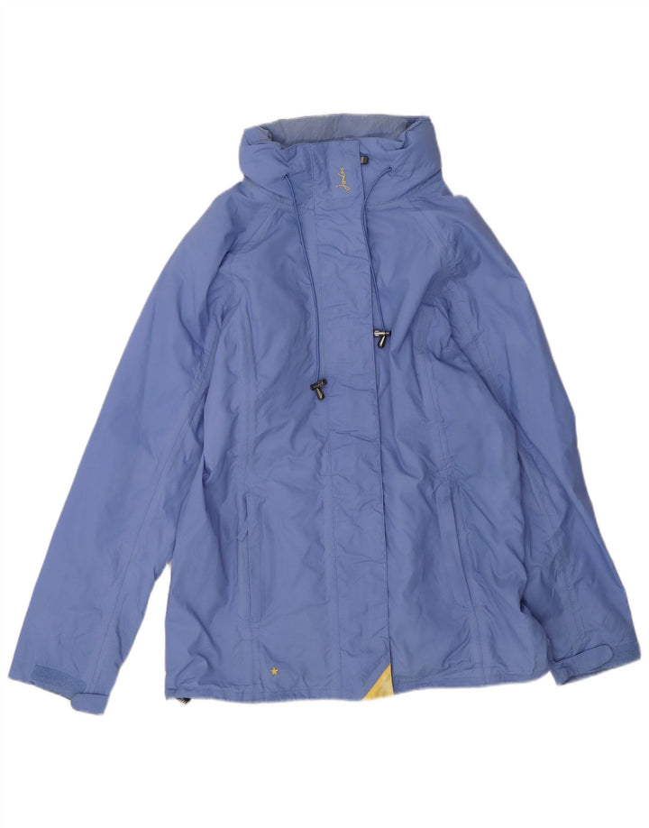 Joules Womens Hooded Oversized Rain Jacket UK 10 Small Blau Polyester