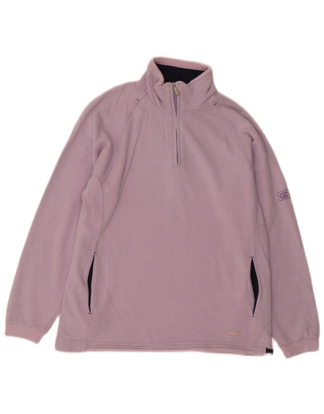 Champion Herren-Sweatshirt mit Reißverschluss am Hals, Größe S, Lila, Baumwolle