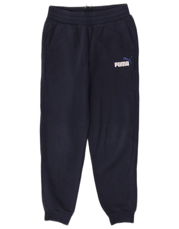 Puma Jungen-Trainingshose, Jogginghose, 11–12 Jahre, marineblaue Baumwolle