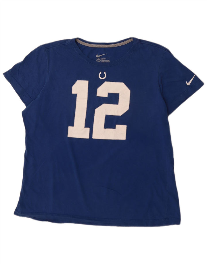 NIKE Damen Indianapolis Colts Slim Fit Graphic T-Shirt Top UK 20 2XL Blau