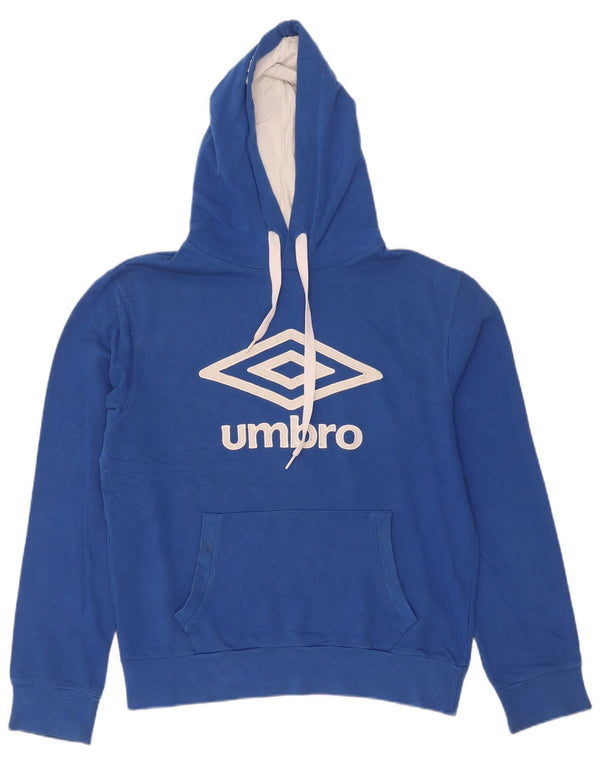 Umbro Womens Graphic Oversized Hoodie Pullover UK 10 Small Blaue Baumwolle